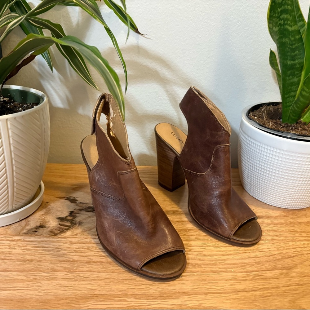 Boho, western brown leather heels, Lucky Brand- size 7